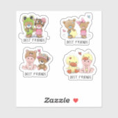 Set der besten Freunde Aufkleber (Blatt)