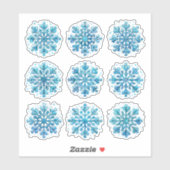 Set der blauen Schneeflocken Aufkleber (Blatt)