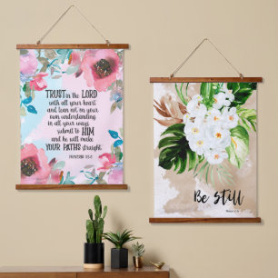 Set der Blumenbibel Wandteppich Mit Holzrahmen