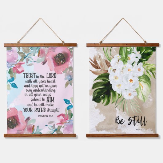 Set der Blumenbibel Wandteppich Mit Holzrahmen (Doppelt)