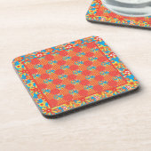 Set der Cork-Backed Untersetzer Orange, Blue Patch (Linke Seite)