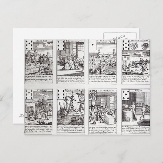 Set der Darstellung satirischer Karten (Vorne/Hinten)