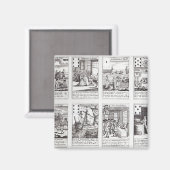 Set der Darstellung satirischer Karten Magnet (Vorderseite/Rückseite)