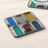 Set der farbenfrohen Haustüren in Malta Getränkeuntersetzer (Linke Seite)