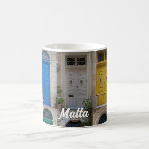 Set der farbenfrohen Haustüren in Malta Kaffeetasse