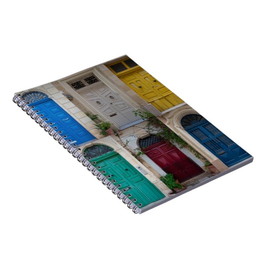 Set der farbenfrohen Haustüren in Malta Notizblock (Rechte Seite)