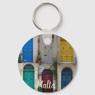 Set der farbenfrohen Haustüren in Malta Schlüsselanhänger