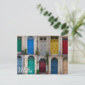 Set der farbenfrohen Vordertüren in Malta Postkart Postkarte (Stehend Vorderseite)