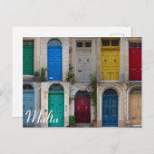 Set der farbenfrohen Vordertüren in Malta Postkart Postkarte (Vorne/Hinten)