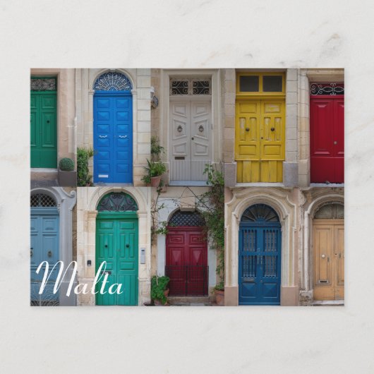 Set der farbenfrohen Vordertüren in Malta Postkart Postkarte (Vorderseite)