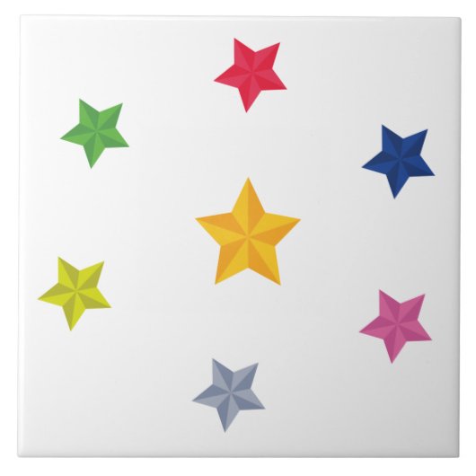 Set der farbigen Sterne Fliese (Vorderseite)