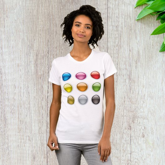 Set der Farbknöpfe T - Shirt Frauen