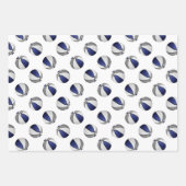 Set der Koordination eines blau-grauen Basketballm Geschenkpapier Set (Vorderseite 3)