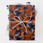 Set der Koordination eines blau-grauen Basketballm Geschenkpapier Set (Beispiel)