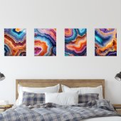 Set der lebendigen Geode Kunst - Farbenfrohe Abstr (Schlafzimmer)