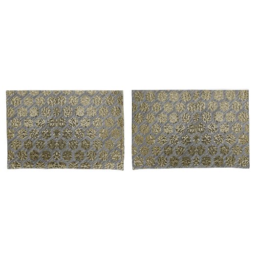 Set der Luxus-Design-Kollektion Gold und Silber Kissenbezug (Vorderseite-Set)