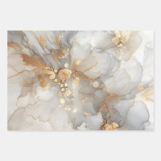 Set der Marmorverpackungsblätter Geschenkpapier Set (Vorderseite 2)