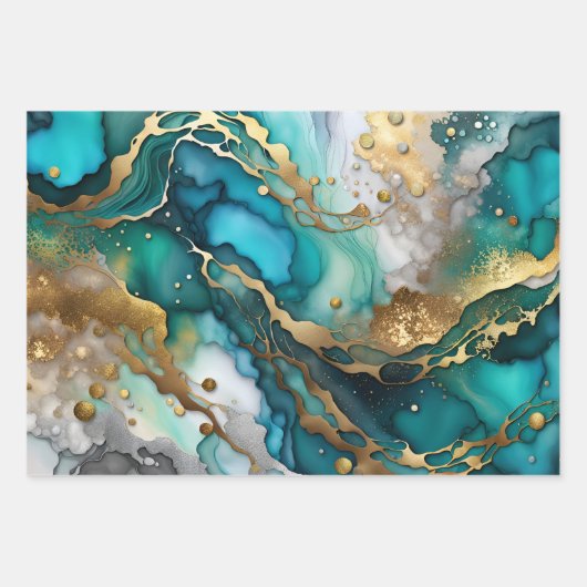 Set der Marmorverpackungsblätter Geschenkpapier Set (Vorderseite)