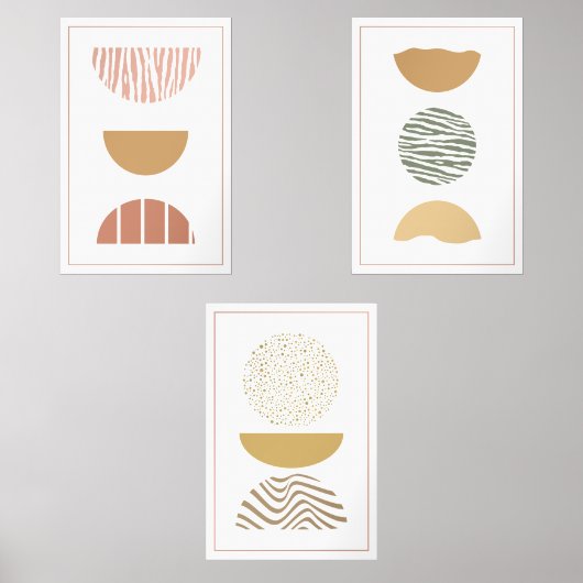 Set der minimalistischen geometrischen Kunstplakat (Vorderseite)