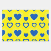 Set der Papierblätter Blau und Gelb Geschenkpapier Set (Vorderseite 3)