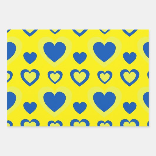 Set der Papierblätter Blau und Gelb Geschenkpapier Set (Vorderseite 3)