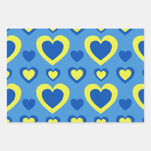 Set der Papierblätter Blau und Gelb Geschenkpapier Set (Vorderseite 2)