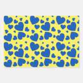 Set der Papierblätter Blau und Gelb Geschenkpapier Set (Vorderseite)