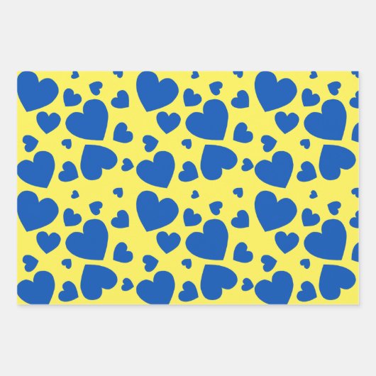 Set der Papierblätter Blau und Gelb Geschenkpapier Set (Vorderseite)