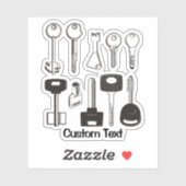 Set der Schlüssel Aufkleber (Blatt)