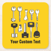 Set der Schlüssel Rechteckiger Pappuntersetzer (Vorderseite)