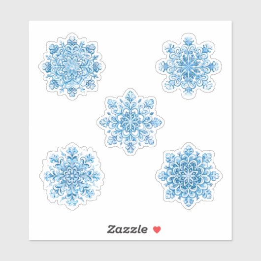 Set der schönen Schneeflocken Aufkleber (Blatt)