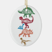 Set der Silhouetten verschiedener Dinosaurier Keramik Ornament (Rechts)