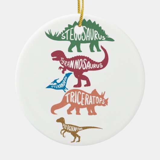 Set der Silhouetten verschiedener Dinosaurier Keramik Ornament (Vorne)