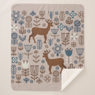 Set der skandinavischen Blume,  Sherpadecke