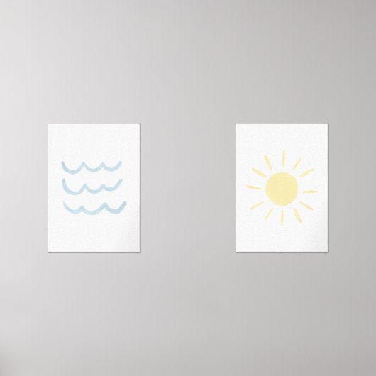 Set der Sonnen- und Wellenwandkunst 2 Poster (Vorderseite)