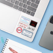 Set der sozialen Angst Nr. 1: Vinyl-Aufkleber nach Aufkleber (Laptop mit iPhone)