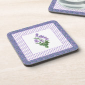 Set der Square Untersetzer, Violets und Polka Dots Untersetzer (Linke Seite)