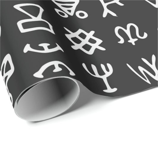 Set der Symbole rune Buchstaben Schriftart. Antike Geschenkpapier (Rolleneckpunkt)