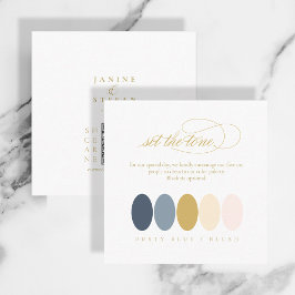 Set der Tone Dusty Blue Blush Farbpalette ID1022 Begleitkarte