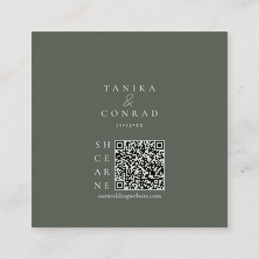 Set der Tone Winter Grüntöne Farbpalette ID1049 Begleitkarte (Rückseite)