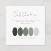 Set der Tone Winter Grüntöne Farbpalette ID1049 Begleitkarte (Vorderseite)