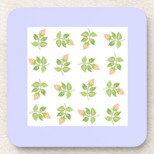 Set der Vintagen rosa Rosenknospe Cork-gestützte U Getränkeuntersetzer