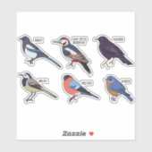 SET DER VOGELARTEN AUFKLEBER (Blatt)