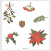 Set der Weihnachtsmotive Aufkleber (Blatt)