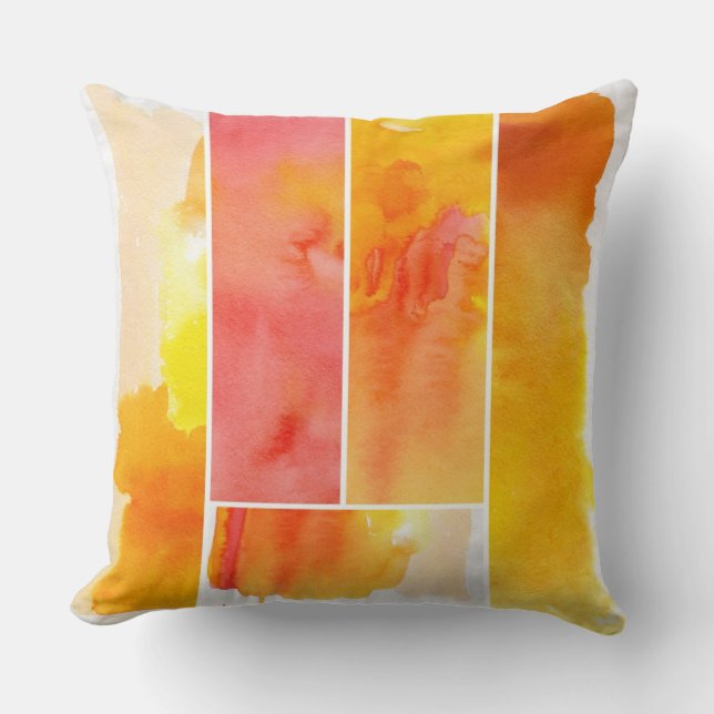 Set des abstrakten Watercolor handgemalt Kissen (Vorderseite)