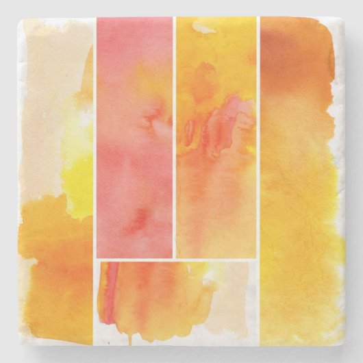 Set des abstrakten Watercolor handgemalt Steinuntersetzer (Vorderseite)