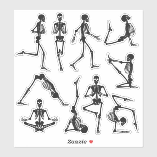 Set des Aufklebers des Skeletts Aufkleber (Blatt)