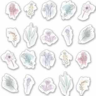 Set des Aufklebers für Aquarellbouquets Aufkleber
