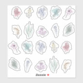 Set des Aufklebers für Aquarellbouquets Aufkleber (Blatt)