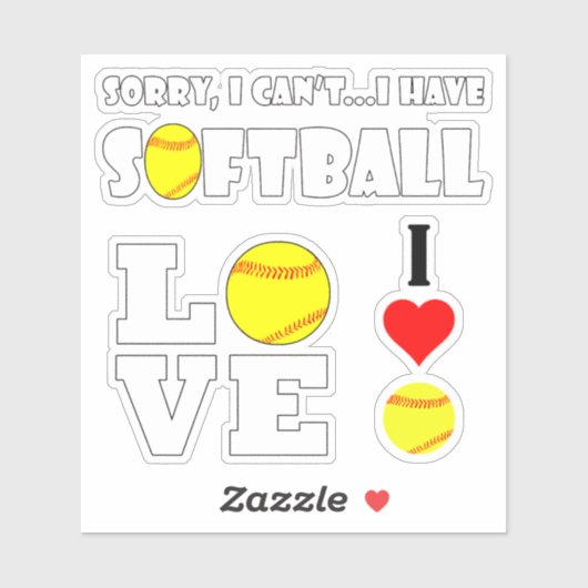 Set des Fun Fastpittores Softball Player Sports Aufkleber (Blatt)